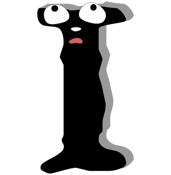 ghost face scary. I capital letter. Alphabet doodle design concept. PNG Illustration.