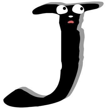 Ghost face scary. J capital letter. Alphabet doodle design concept. PNG Illustration.
