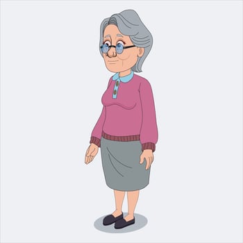 Old woman by twon 2d charcter vector