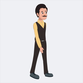 male character pants and shirt and walk vector