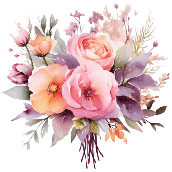 Spring floral wedding bouquet png