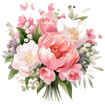 Spring floral wedding bouquet png