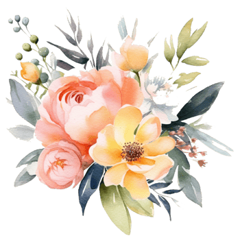 Spring floral wedding bouquet png