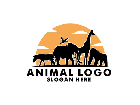 Animal Conservation Logo design. Wildlife Safari Logo vector template