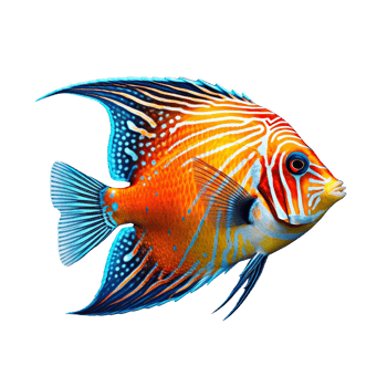 Tropical fish isolated on transparent background, created with png