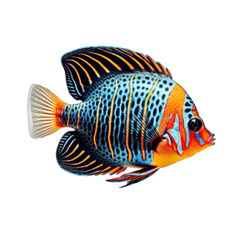 Tropical fish isolated on transparent background, created with png
