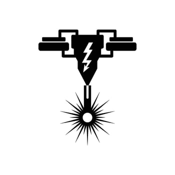 The illustration consists of a laser cutting vector