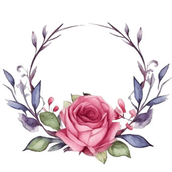wreath Botanical with rose violet png