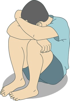 Bullying and Depression Gesture Illustration vector