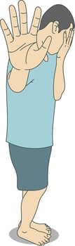 Bullying and Depression Gesture Illustration vector