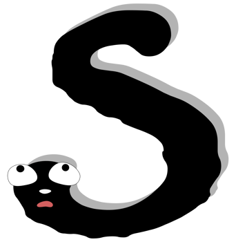 Ghost face scary. S capital letter. Alphabet doodle design concept. PNG Illustration.