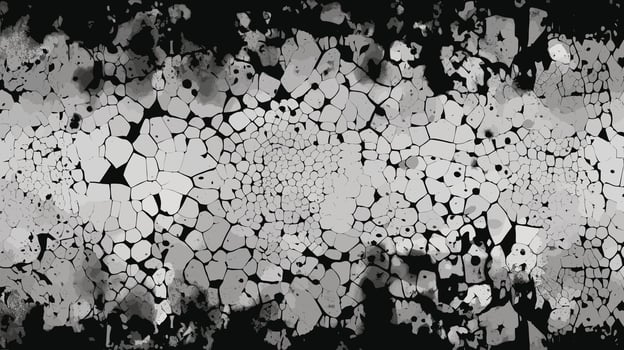 Vintage Distressed Grunge Texture, A Seamless Halftone Pattern of Cracked Wall and Scratched Print in Black and White Grunge Style. Featuring Noise Rough Design in Vector Illustration