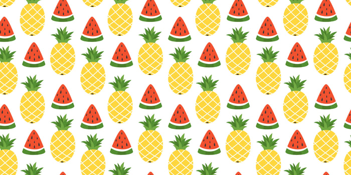 seamless pattern fruit pineapple, watermelon texture print design vector