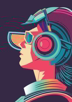 illustration portraits of female superhero vector