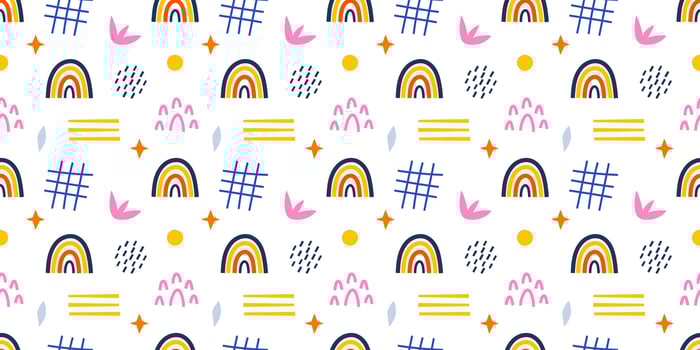 Abstract geometric shapes, doodles, scribble seamless pattern vector