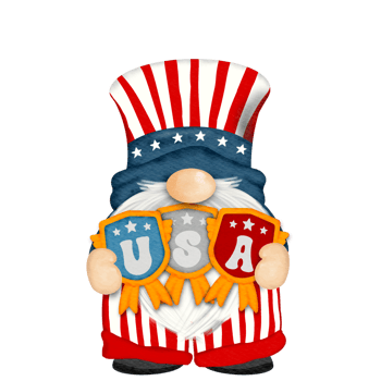 Cute Gnomes independence day Digital painting watercolor png
