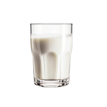 fresh milk in the glass on transparent png