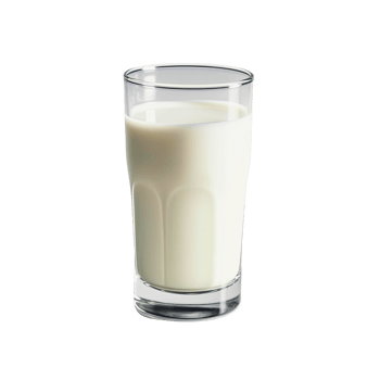 fresh milk in the glass on transparent png