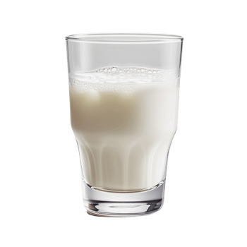 fresh milk in the glass on transparent png