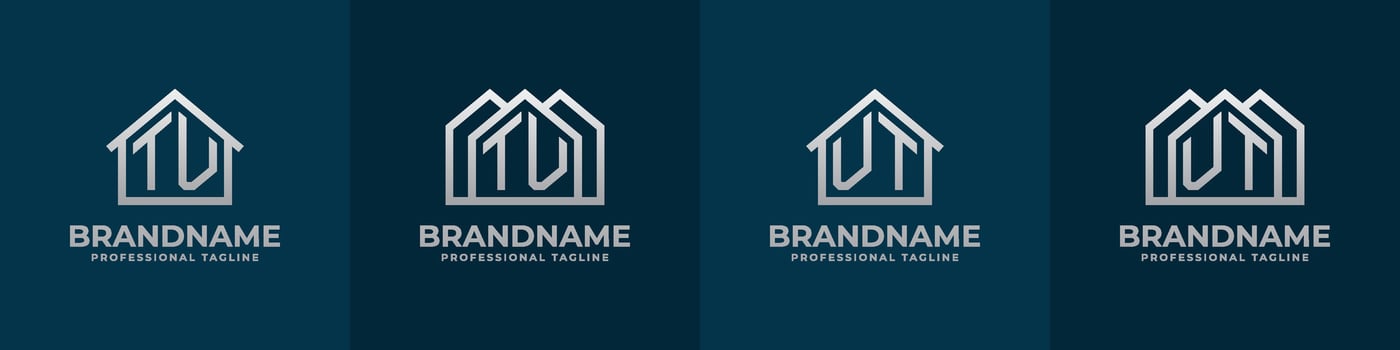 Letter TV and VT Home Logo Set. Suitable for any business related to house, real estate, construction, interior with TV or VT initials. vector