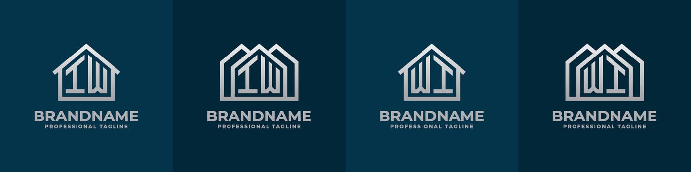 Letter IW and WI Home Logo Set. Suitable for any business related to house, real estate, construction, interior with IW or WI initials. vector
