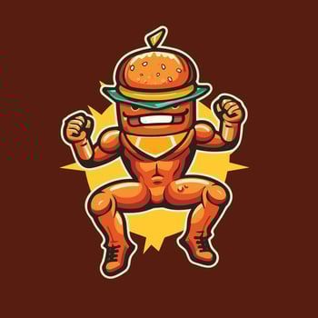 Mexican burger mascot logo vector