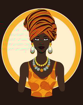 black girl portrait vector