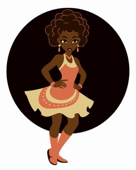 girl hands on hips vector