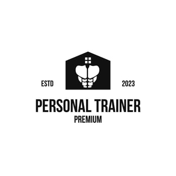 Creative personal trainer logo design concept vector illustration idea