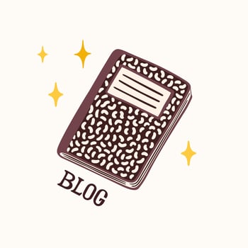 Content plan, equipment for making a blog or vlog vector illustration. Cartoon notebook for making internet content vector flat illustration