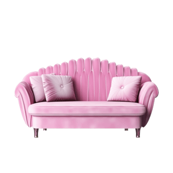 Pink sofa isolated. Illustration png