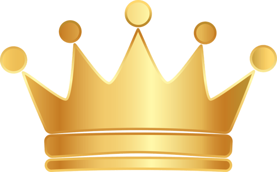 Simple golden crown icon. Vector Illustration png
