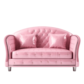 Pink sofa isolated. Illustration png