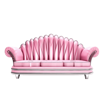 Pink sofa isolated. Illustration png