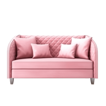 Pink sofa isolated. Illustration png