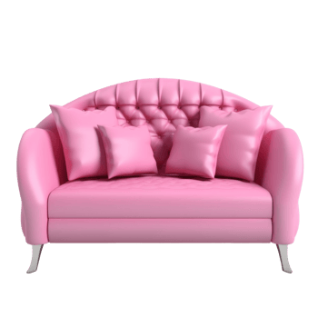 Pink sofa isolated. Illustration png