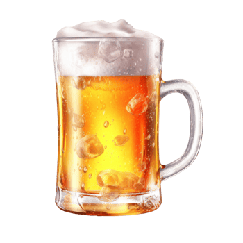 Mug fresh beer isolated. Illustration png