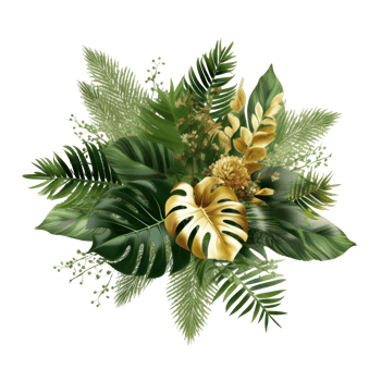 Tropical leaves background. Illustration png