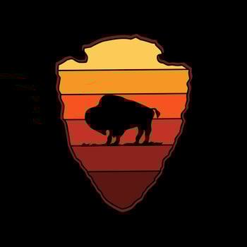 illustration vector of wild west, buffalo silhouette perfect for print,etc