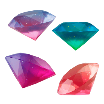 multi angle 3d shapes collection set diamond crystal with modern candy color gradient isolated png