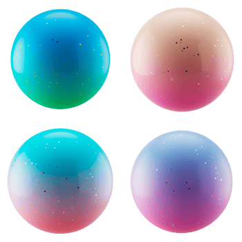 multi angle 3d shapes ball spheres with colorful modern candy color gradient isolated png