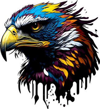 Sticker Splash Art of Wild Eagle Head with png
