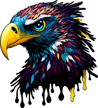 Colorful Art of Eagle Head with png