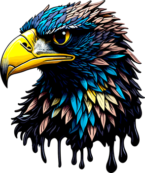 Cartoon Illustration of Eagle Head Sticker with png