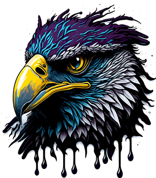 Splash Art Cartoon of Eagle Head with png