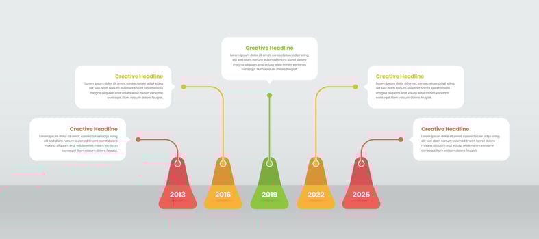 Horizontal business data presentation infographic timeline template vector