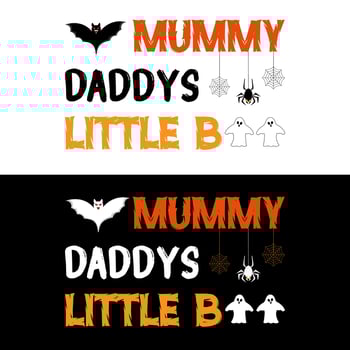 Halloween T shirt mummy daddys little boo vector