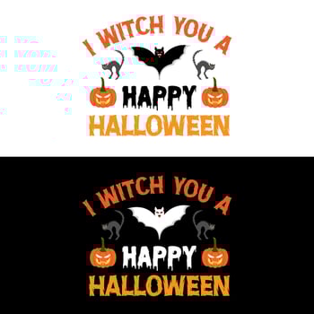 Halloween T shirt I witch you a happy Halloween vector