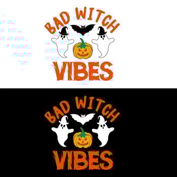 Halloween T shirt Bad witch vibes vector