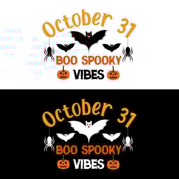 Halloween T shirt October 31 boo spooky vibes vector